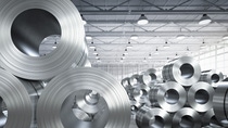 3d rendering roll of steel sheet in factory 3d rendering roll of steel sheet in factory